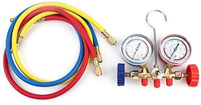 Dailygoods- Manifold Diagnose-Set - 3 Slangen - Haken - Werkdruk 500Psi - Temperatuur - 80cm Slanglengte - Messing en Glas - Klimaanlagen Gereedschap