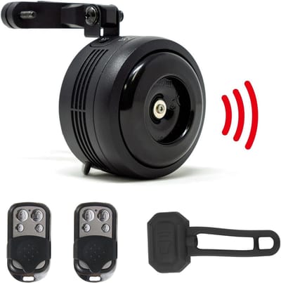 Waterdicht Fiets Alarm Hoorn met Afstandsbediening - Milieuvriendelijk, USB Oplaadbaar, Anti-Diefstal Alarm met Trillingssensor voor E-Bike, MTB, Crossfietsen, Steps & Motorfietsen