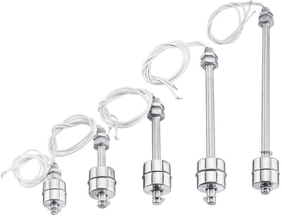 Allecto - Roestvrijstalen Waterstroomtank - Vlotterschakelaar - 100 mm - Vloeistofsensor - Niveauregelaar - Voor diverse toepassingen