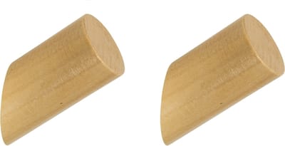 QUVIO Haakje - Set van 2 - Wandhaakjes - Haakjes - Kapstokhaakjes - Wandkapstok - Theedoekhouder - Handdoekhouder - Kapstok - Haakje voor badkamer - Haakje voor keuken - Hout - Met schroeven -Lichtbruin
