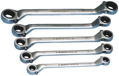 Wurth - Set ringratelsleutels 5-delig - Set ringratelsleutels 5-delig x 1 st Sleutelwijdte 10 x