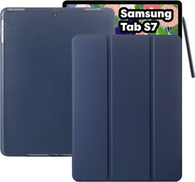 Tablet Hoes + Standaardfunctie - Geschikt voor Samsung Galaxy Tab S7 Hoes - 11 inch (2022) - Donker Blauw