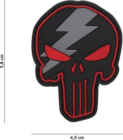 101 Inc Embleem 3D Pvc Punisher Thunder Rood  12056