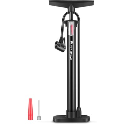 Compacte 160PSI fietsband voetpomp draagbare fietspomp basketbal elektrische fiets motorfiets zwart