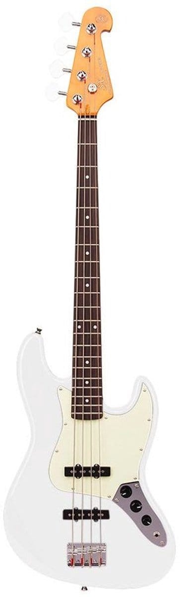 Elektrische basgitaar - SX SJB62-OWH - Retro Series 62 - J-Style - 2x Single Coil - Olympic White - Inclusief tas