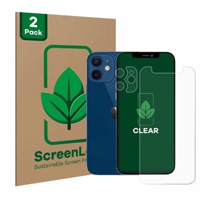2 Stuks Screenprotector voor Apple iPhone 12 mini (Voor+Camera) - Hoogwaardige Beschermfolie transparant