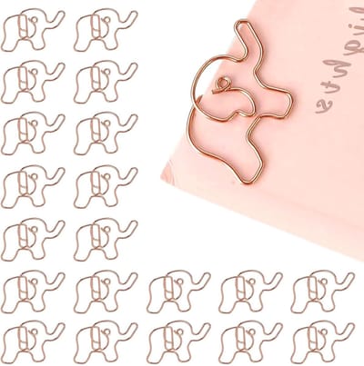 Grappige Olifant Paperclips - 20 Stuks Kantoorbenodigdheden, Schattige Dieren Bookmark Clips voor Documenten en Organisatie