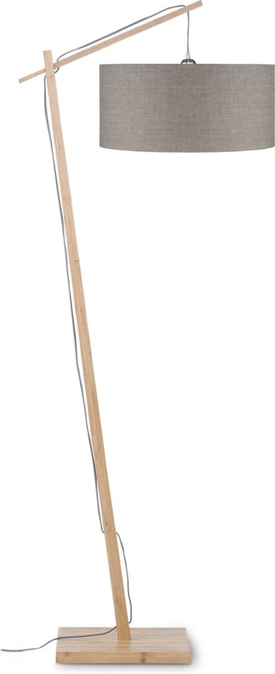 GOOD&MOJO Vloerlamp Andes - Bamboe/Taupe - 72x47x176cm - Scandinavisch,Bohemian - Staande lampen voor Woonkamer - Slaapkamer