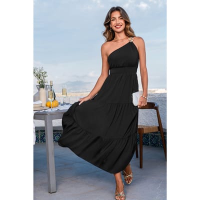 Luna Grace zwarte maxi-jurk
