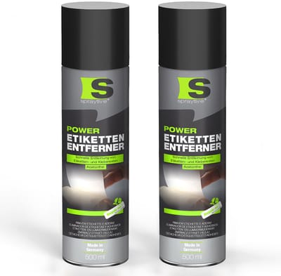 Spraytive 2x 500ml etikettenverwijderaar acetonvrij lijmresten verwijderaar sticker reiniger markeringsverf residuvrij made in germany