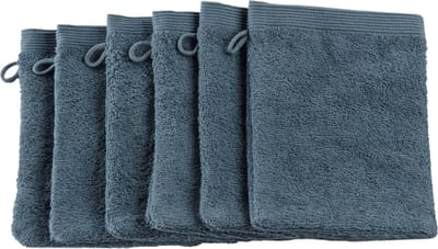 Casilin - Como - Washandjes 6 stuks Hotelkwaliteit - 100% katoen - Zacht en Absorberend - Blauw