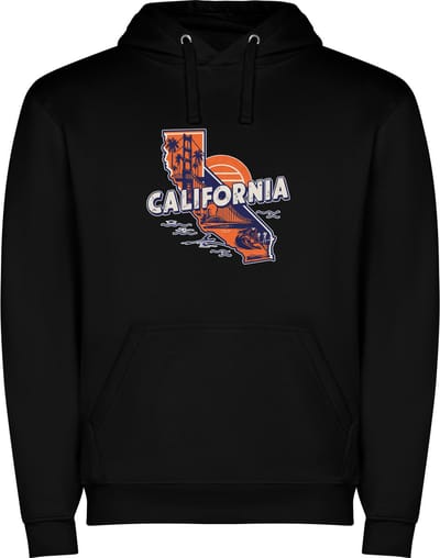Zwarte Wanna have hoodie voor de echter Amerika / Verenigde Staten liefhebber, de Amerikaanse staat California Print Full Color Color merk Roly maat L
