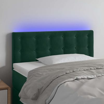 vidaXL - Hoofdbord - LED - 90x5x78/88 - cm - fluweel - donkergroen