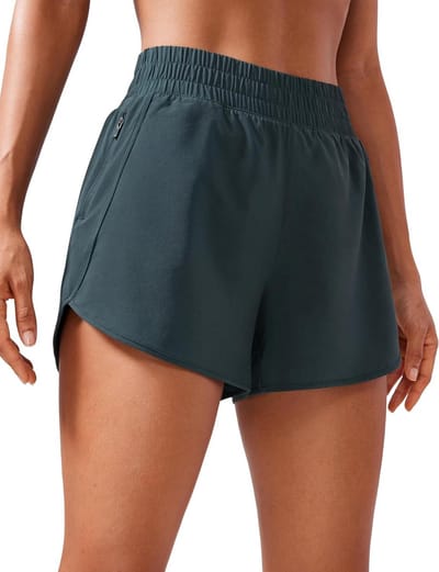 Ronte - Dames Korte Sport Broek met Hoge Taille en Rits Pocket voor Fitness en Running - Ademend Materiaal - Zwart - Maat S/M/L