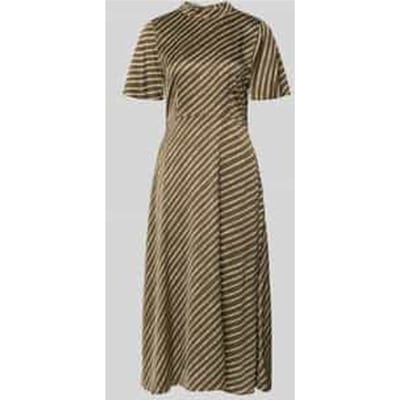 Midi jurk met print en split en knoop aan de achterkant dames COMMA