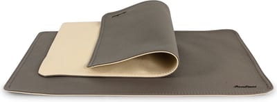 Pavelinni | Basic Line | Dubbelzijdige Placemat in eco-leer | Omkeerbaar | 30x45cm | Umbra/Cream (N20/N13)