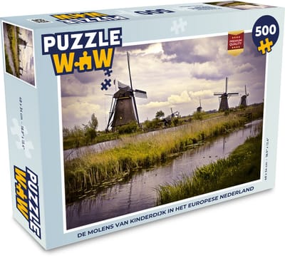 Puzzel Molen - Nederland - Water - Legpuzzel - Puzzel 500 stukjes