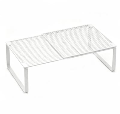 Metalen opbergrek - Schoenenrek - Voorraadkast - Wandkast - Met verstelbare telescopische planken - Voor kasten en garderobes - B27xH22xL27-38cm - Wit