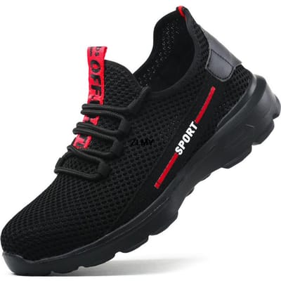 Veiligheidsschoenen met composiet neus voor heren Anti-plet Anti-steek Sneaker Geïsoleerde Werkveiligheidslaarzen Man Lichtgewicht Werkschoenen Ademend 44 zwart