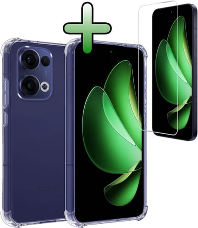 Hoesje Met Screenprotector - Geschikt voor Oppo Reno 13 - Sterk & Shockproof - Siliconen Case - Back Cover - Telefoon Hoes - Shock Proof - Transparant