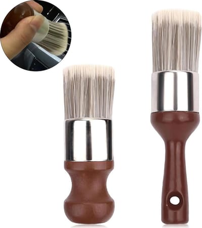 Lederverzorgingsborstelset, 2-delige set, waxborstel, PET-borstelharen, ergonomische houten handgreep, geschikt voor leer en houten meubels.