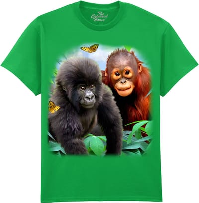 Gorilla Orangutan Jungle Buddies The Coloured House T-shirt XXL