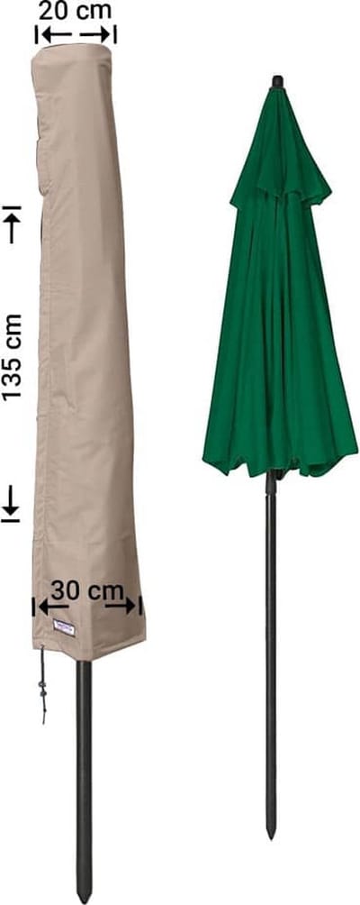 Raffles Covers Parasolhoes - Hoog: 135 cm - RUS135 - Waterdicht - UV-bestendig - Rits en stok - Trekkoord - Parasolhoes voor staande parasol