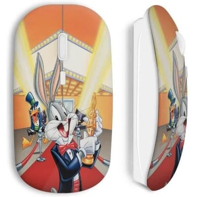 Souris Sans Fil - Bugs Bunny - Oscar - Orange - Clé USB wifi incluse - Compatible Mac et PC