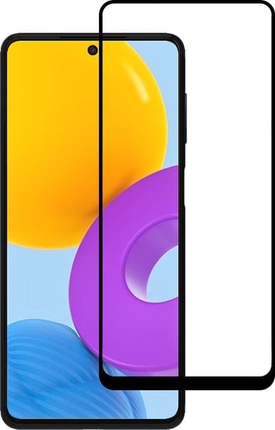 Smartphonica Screenprotector Geschikt voor Samsung Galaxy M52 - Full Cover Tempered Glass with Round Edge - Gehard glas met Afgeronde Hoeken geschikt voor Samsung Galaxy M52 5G