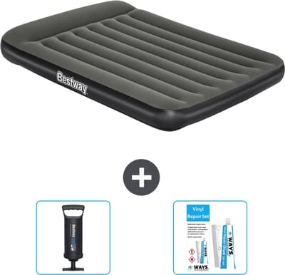 Bestway luchtbed - Twijfelaar - 137 x 191 x 30 cm - Groen - Inclusief Pomp en Reparatieset