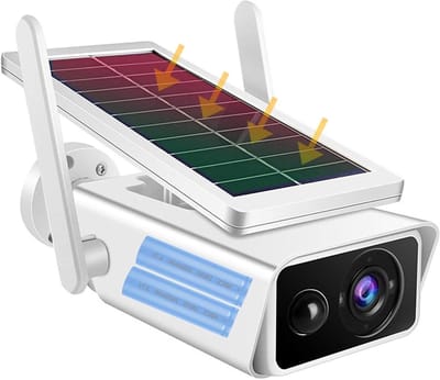 Draadloze Camera - Beveiligingscamera Buiten - Huisbewaking - Zonne-energie Oplaadbaar - 1080p HD - Zwart