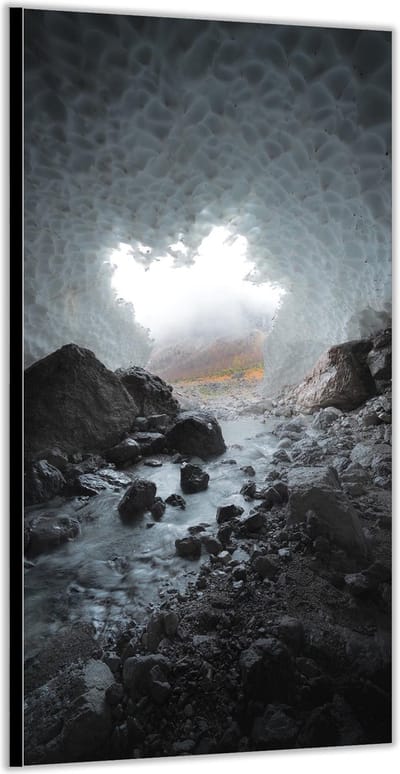 KuijsFotoprint - Schilderij - Grot Witte Stenen - Wit En Bruin - 200 X 100 Cm
