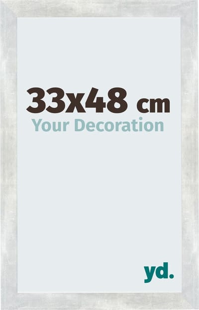Your Decoration - Fotolijst 33x48 cm - MDF - Zilver Glanzend Vintage - Mura