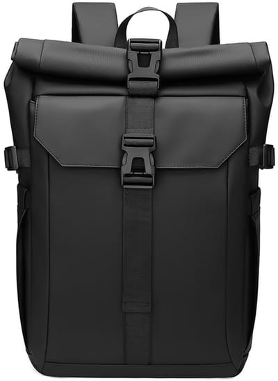 Laptop Rugzak — Grote, waterdichte computertas voor werk en reizen— Voorzien van trolleybevestiging — Ideaal voor studie, school, wandelen en volwassenen — 32 x 14 x 27cm — Zwart