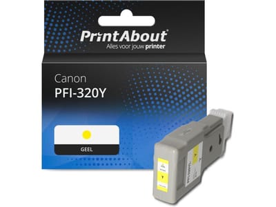 PrintAbout huismerk Inktcartridge PFI-320Y Geel Hoge capaciteit Geschikt voor Canon