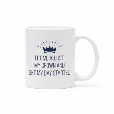 Let Me Adjust My Crown Mok 330 ml – Motiverende Queen Quote Keramische Mok – Perfect Cadeau voor Sterke Vrouwen