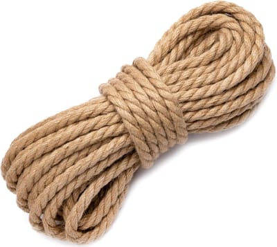 Jute touw 20 mm 15 m 100% natuurlijk decoratief touw jute henneptouw natuurlijke vezels jute touw jute touw jute touw jute touw outdoor touw tuintouw decoratief element interieur exterieur jute touw
