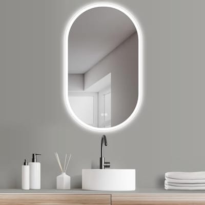 Ovale LED badkamerspiegel met aanraakschakelaars - 45 x 75 cm, energiezuinig en moderne verlichting
