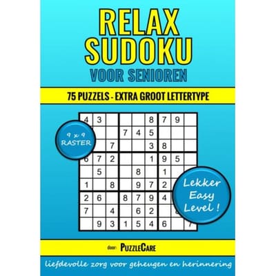 Sudoku Relax Voor Senioren 9x9 Raster - 75 Puzzels Extra Groot Lettertype - Lekker Easy Level! - Puzzle Care