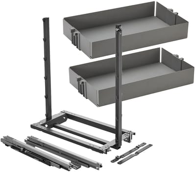 DISPENSA junior III apothekerslade antraciet voor corpusbreedte 300 mm incl. legplanken met inlegmat
