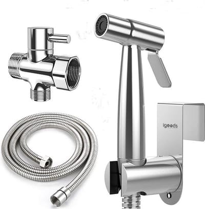 Igoods Bidet Handdouche - Complete set - RVS - Shattaf - Bidet sproeier - 1,5m slang