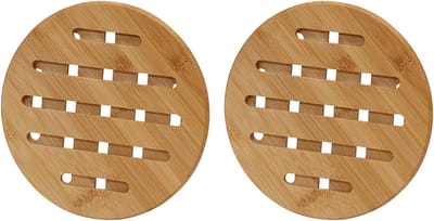 Bamboe Pannenonderzetters 20 Stuks 18 cm Ronde Hittebestendige en Antislip Onderleggers Voor Pannen Potten en Borden Bescherming Tegen Krassen Brandplekken