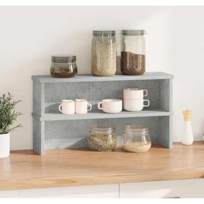 vidaXL - Keukenrekken - stapelbaar - 2 - st - 60x15x16 - cm - betongrijs