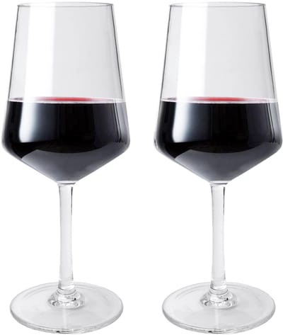 Set van 2 Schokbestendige Plastic Wijnglazen - 532 ml voor Buiten, Feestjes en Tuin