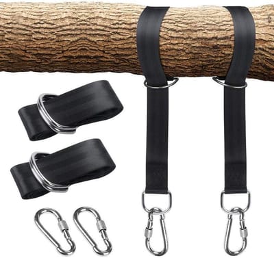 Hangmat Ophangsysteem - Schommel Touw - Buiten Ontspannen - 1000kg Draagkracht - 1.5 Meter - Zwart