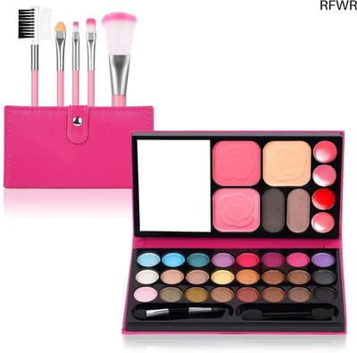 RFWR® Kleurrijke Make-upset voor Meisjes - 33 Kleuren en 6 Stukken, Ideaal Speelgoed en Wasbare Cosmetica