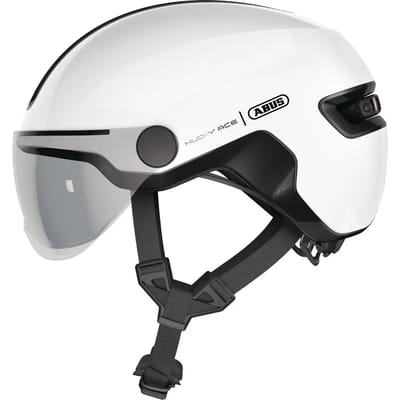 Fietshelm ABUS HUD-Y ACE shiny white S - 51-55 cm - wit - Geschikt voor gebruik op elektrische fietsen - stadsfietsen - 400 g