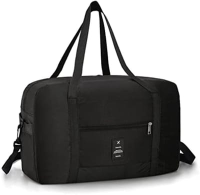 PromoHome Reisbagage, opvouwbaar, handbagage, reistas, licht, waterdicht, voor reizen, sport, fitnessstudio, vakantie, zwart, 40 x 20 x 25 Ryanair, 1Pack