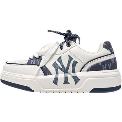MLB New York Yankees Synthetisch Leer Casual Mode Retro Trendy Opvallend Klassiek Zijlogo Lage Sneakers Unisex sneakers 3ASXM056N-50NYS 38 white