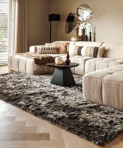 Velvet vloerkleed - Auréa taupe 80x150